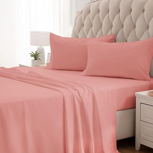 Miniatura 4 de Sleep Zone - Juego de sábanas suaves y frescas de 4 piezas sábana bajera, encimera y fundas de almohada, no se arrugan ni se decoloran, bolsillo