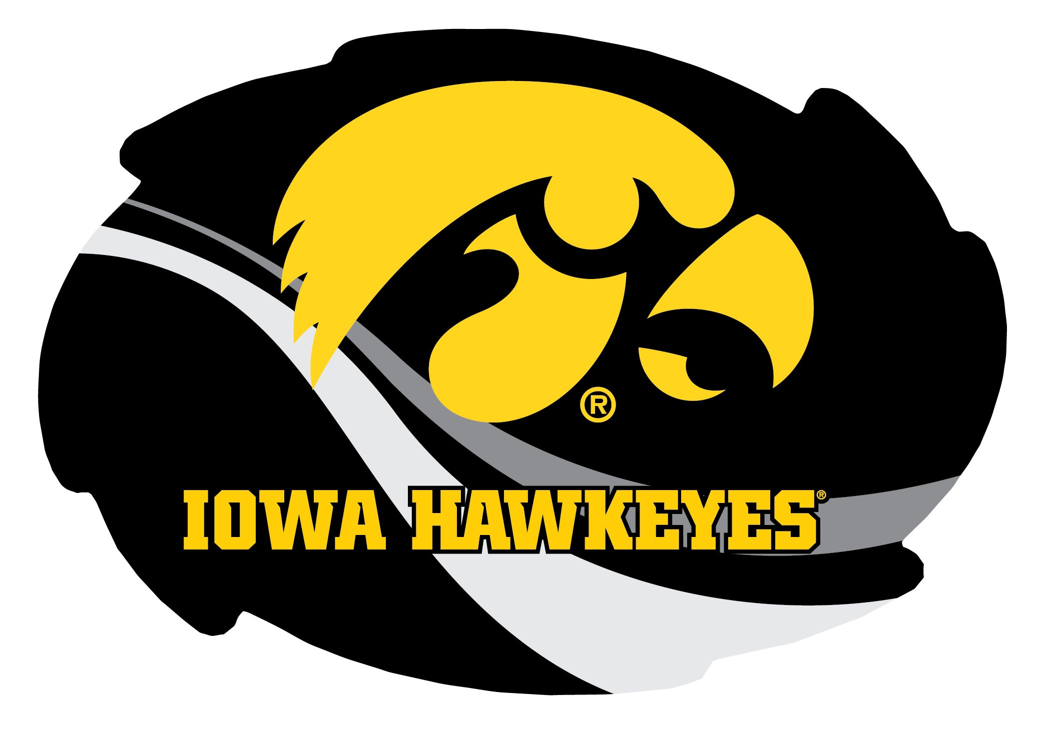 Iowa Hawkeyes 5x6 Inch Swirl Magnet Single Officially Licensed Collegiate Product