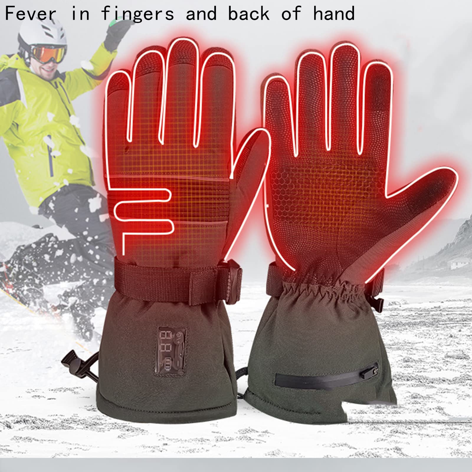 CHEWYNP Guantes térmicos para Hombres y Mujeres Guantes de Bicicleta eléctrica, Guantes térmicos con Dedo de Pantalla táctil, Guantes térmicos Calentadores de Manos para Motociclismo, Esqu