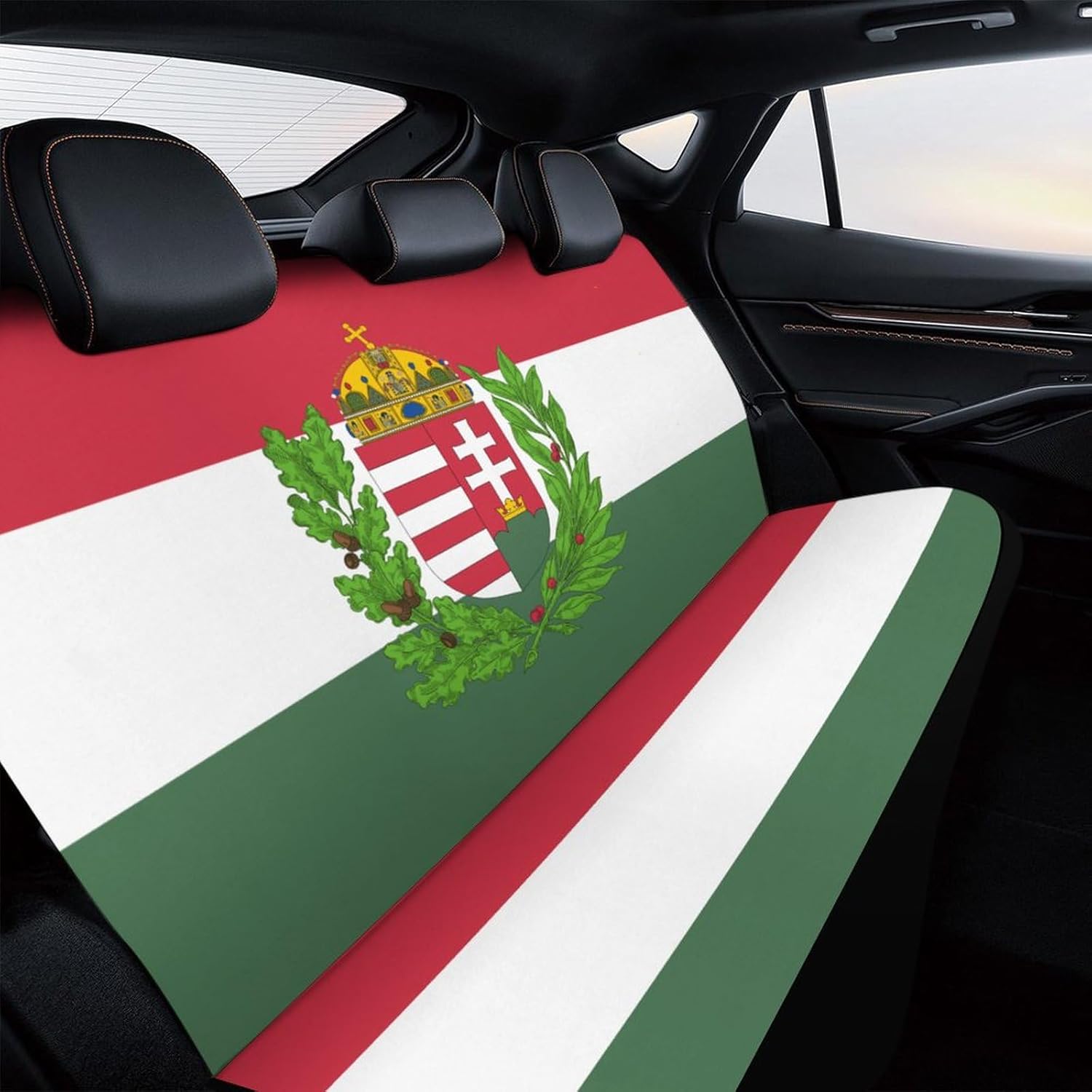 Hungary Flag Car Seat Cover-Car Back Row Seat Protective Cover, Car Seat Dust Cover, Car Cushion, Suitable for All Vehicle(Pack of 2) 120x59x76cm