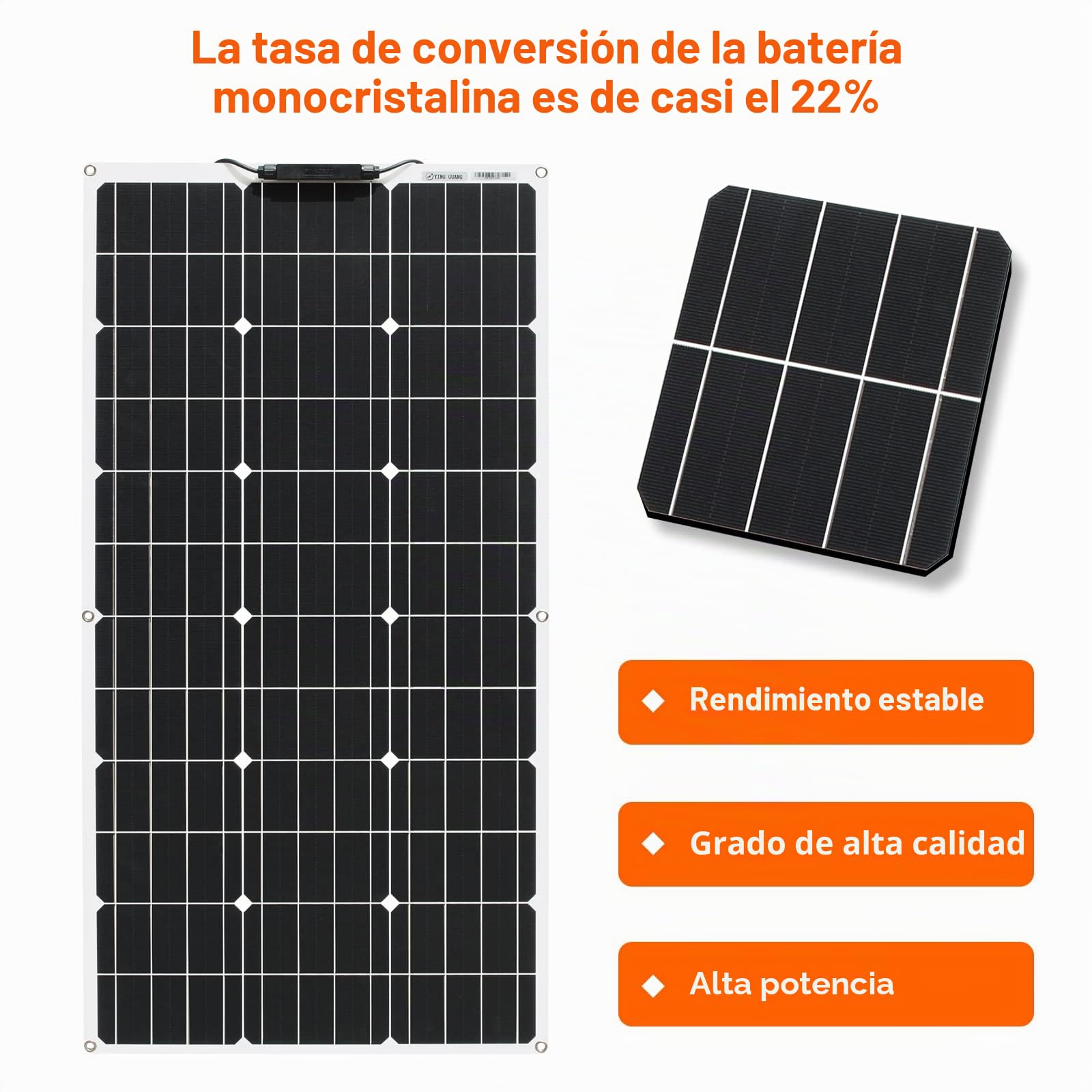 200W Flexible Panel Solar Módulo Kit 2 * 100W 18V cristal único Fotovoltaico Módulo Controlador 20A, para cargar baterías de 12V - Casas móviles, caravanas, barcos, techos (200)