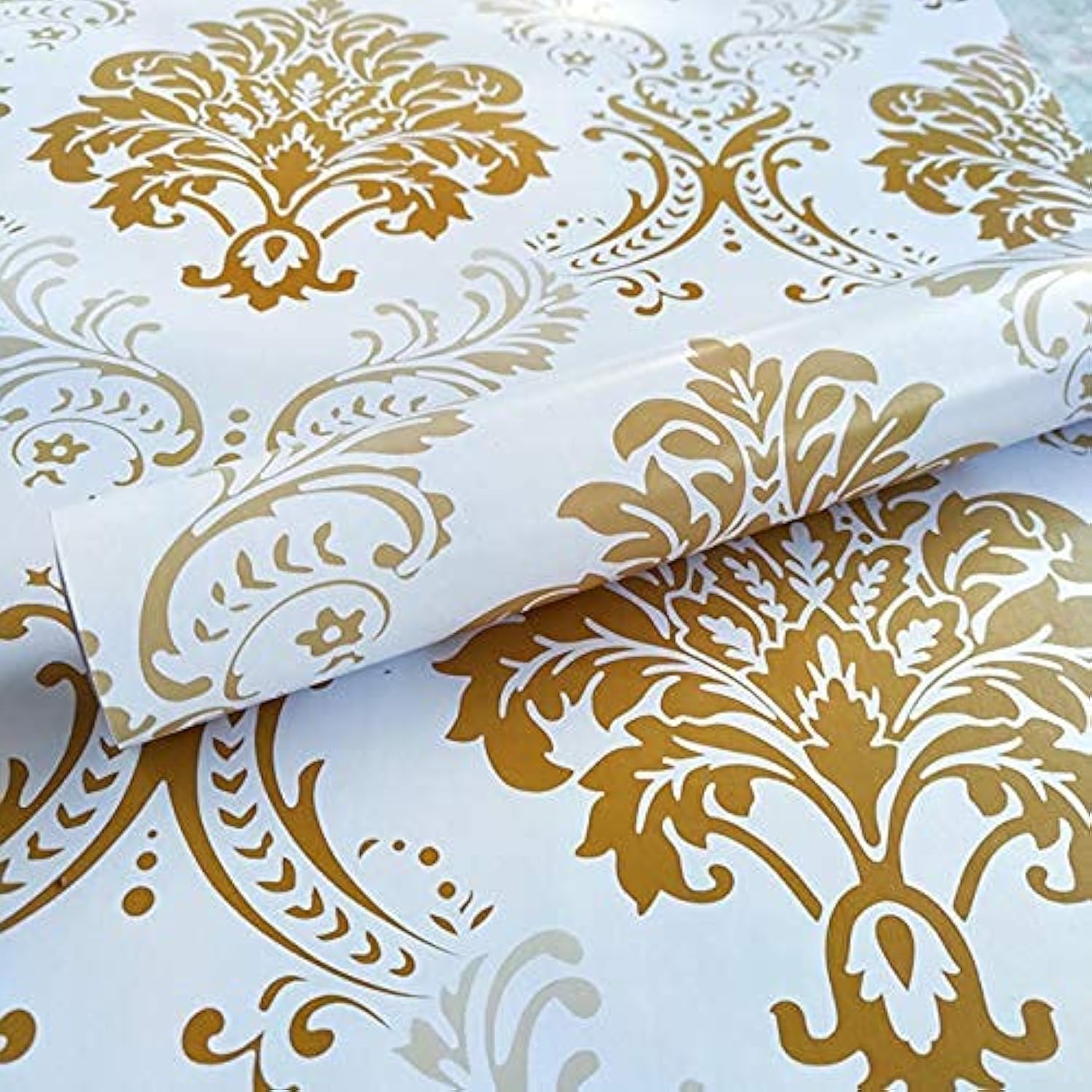 WOW Interiors Gold and White Floral SELF Adhesive Wallpaper for Living Room Bedroom Office Hall Corridor Peel and Stick Vinyl Wallpaper200*45Cm-9Sqft (B09GNV6W3T) Amazon Price History, Amazon Price Tracker