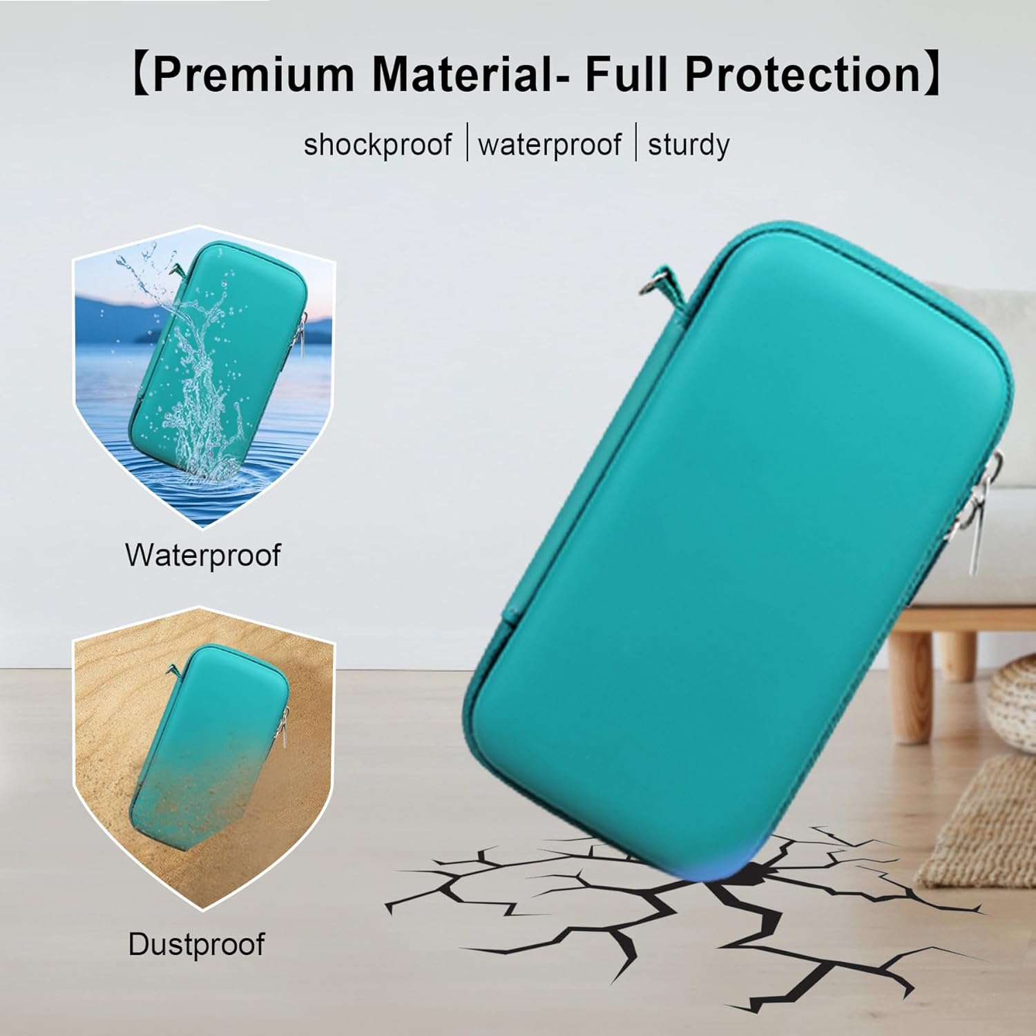 Elonbo Carrying Case for TEBIYOU/ WELLST·G/ TaddToy/ Beijue/ FAMILY POCKET/ CCTU/ X-JOYKIDS/ GREENCREEK/ Beico/ KAVOYI/ GuaiyeyeAP Handheld Game Console, Portable Electronic Gaming Player Bag, Green+ - Image 5