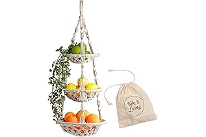 Hanging Macrame Fruit Basket: Wall Decor for a Boho Kitchen