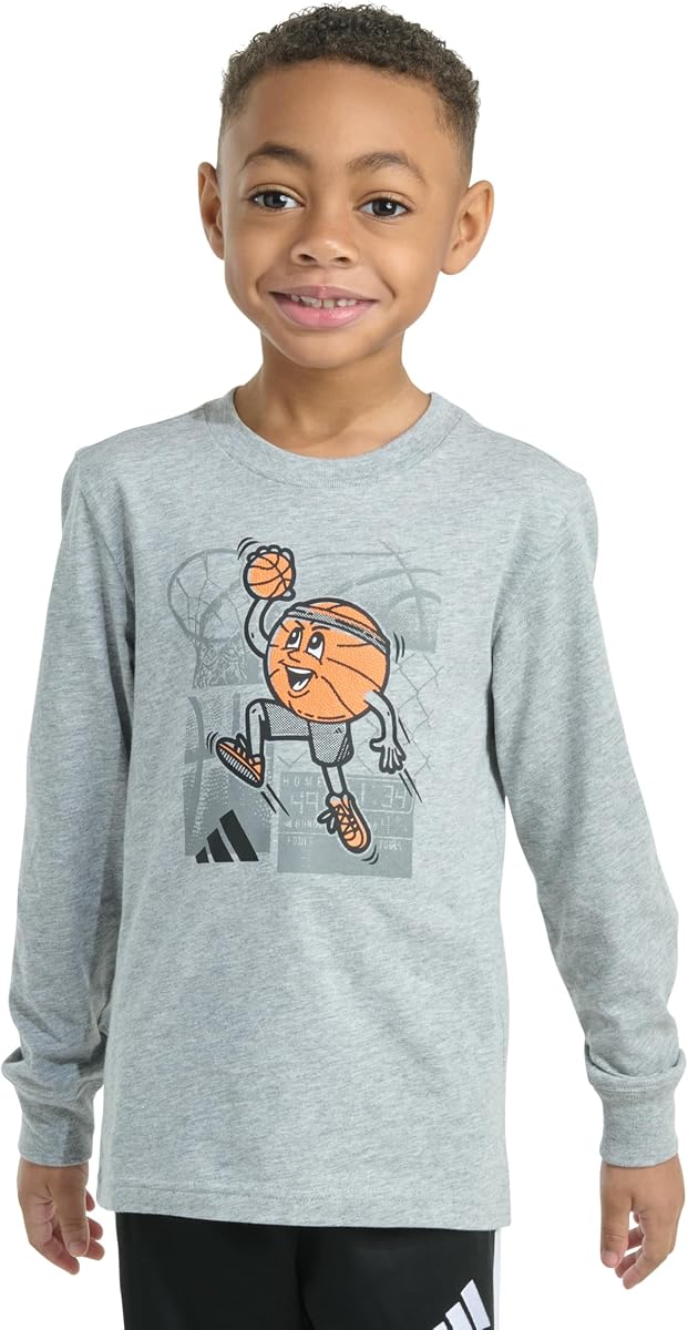 Camiseta deportiva de manga larga con estampado Heather para niños (bebé/niño pequeño)