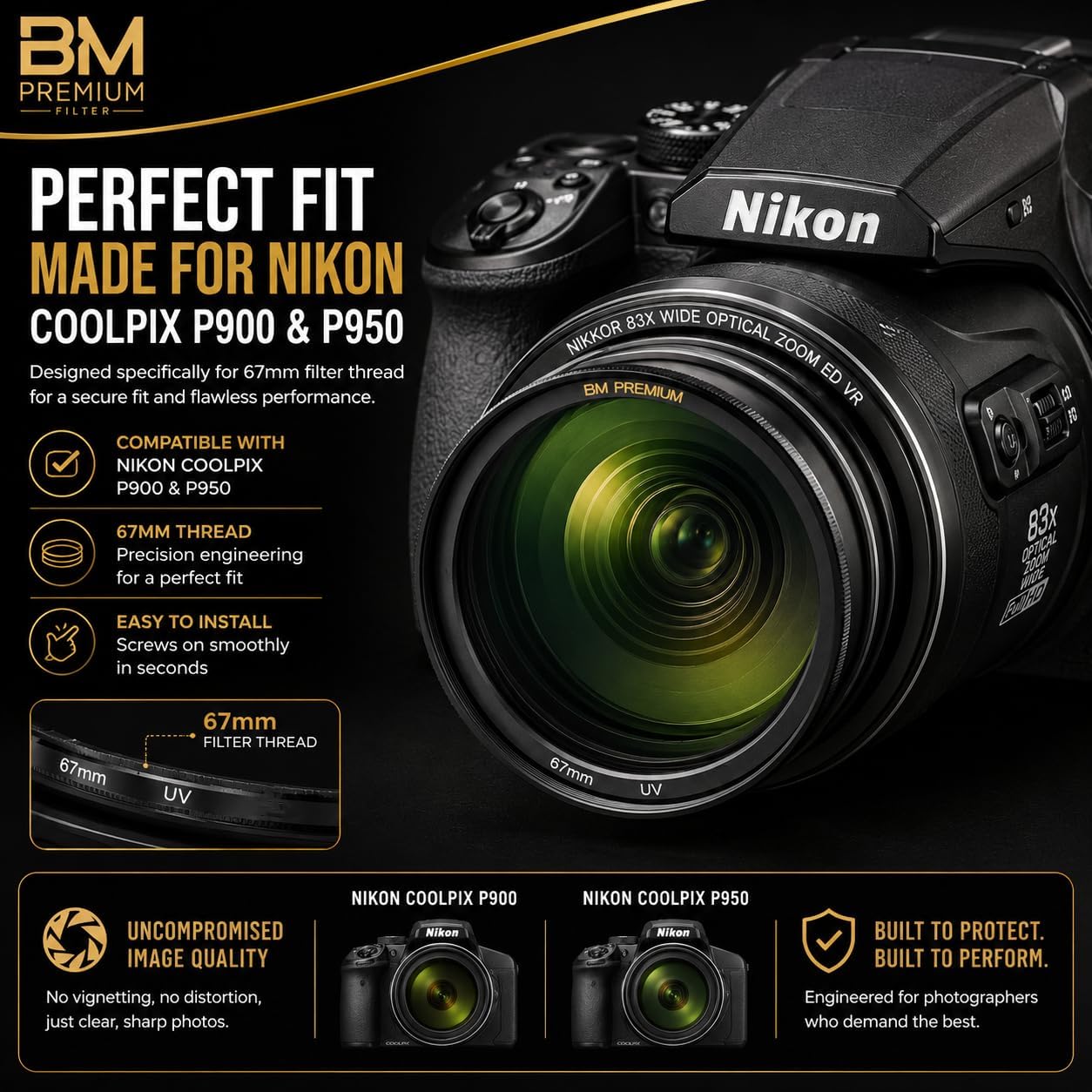 67mm UV Protection Filter for Nikon COOLPIX P900 & P950 Cameras image 4