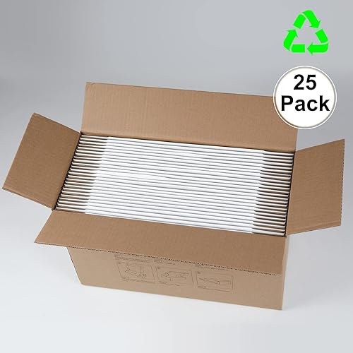 Miniatura 125 de Cajas de envío de 6 x 6 x 2 pulgadas, paquete de 25 cajas de cartón corrugado marrón para pequeñas empresas, embalaje y correo Marrón,Blanco