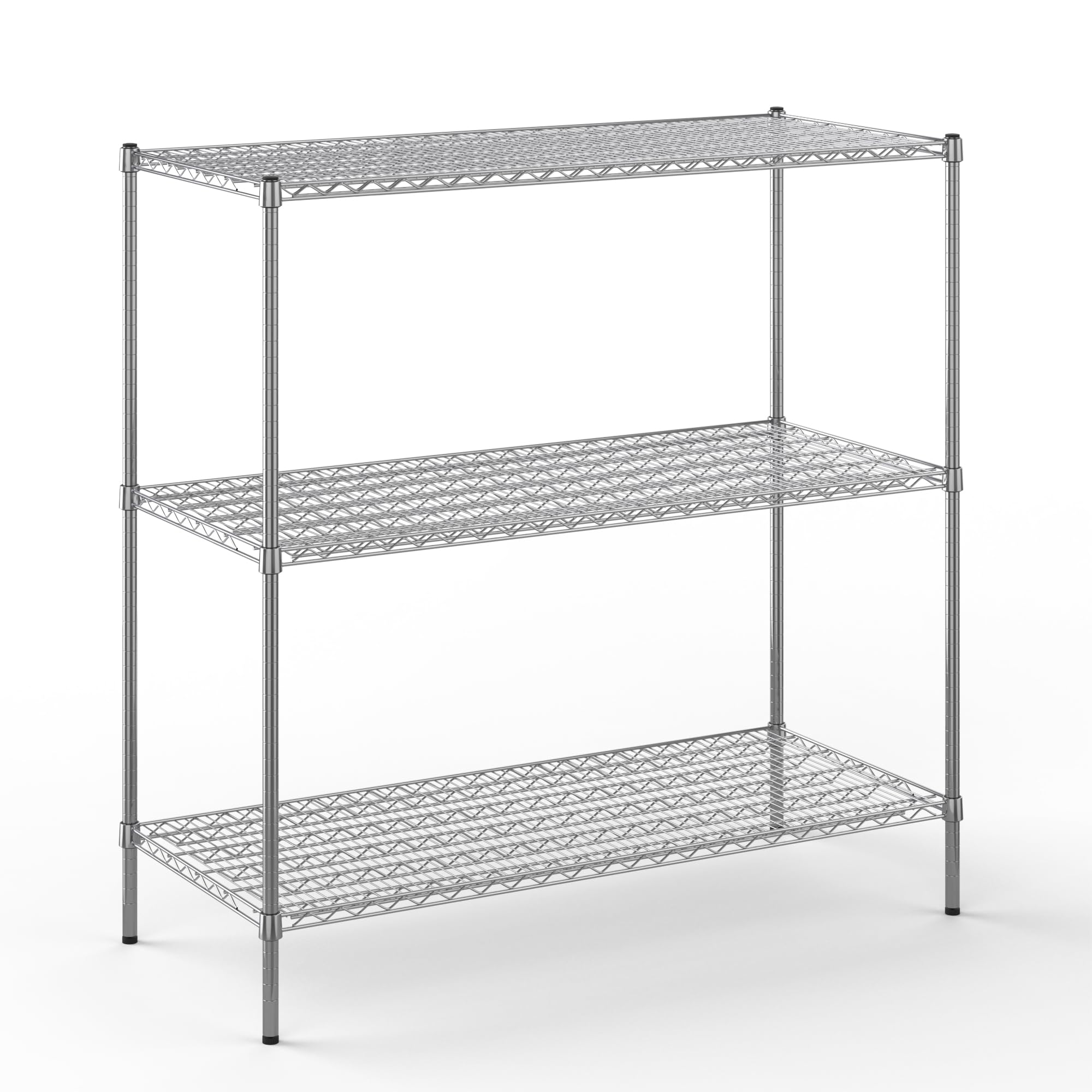 24" Deep x 54" Wide x 54" Height Wire Shelving Kit | 3-Tier | NSF Commercial Storage Rack Unit