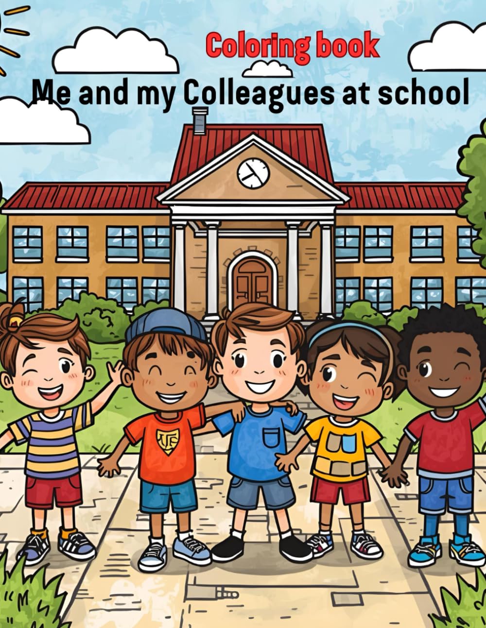 Me and my colleagues at school: “My School Day Coloring Book” is a fun and simple colouring book designed especially for young children.