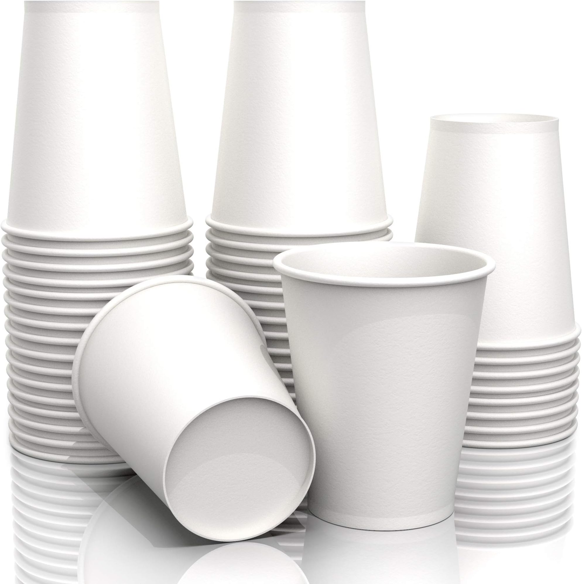 50Pcs Disposable Coffee Cups Reusable - 9 Oz Paper Cups for Drinking Disposable Cups Hot Beverage Cups - Tea Cups Party Paper Cups for Wedding Reception