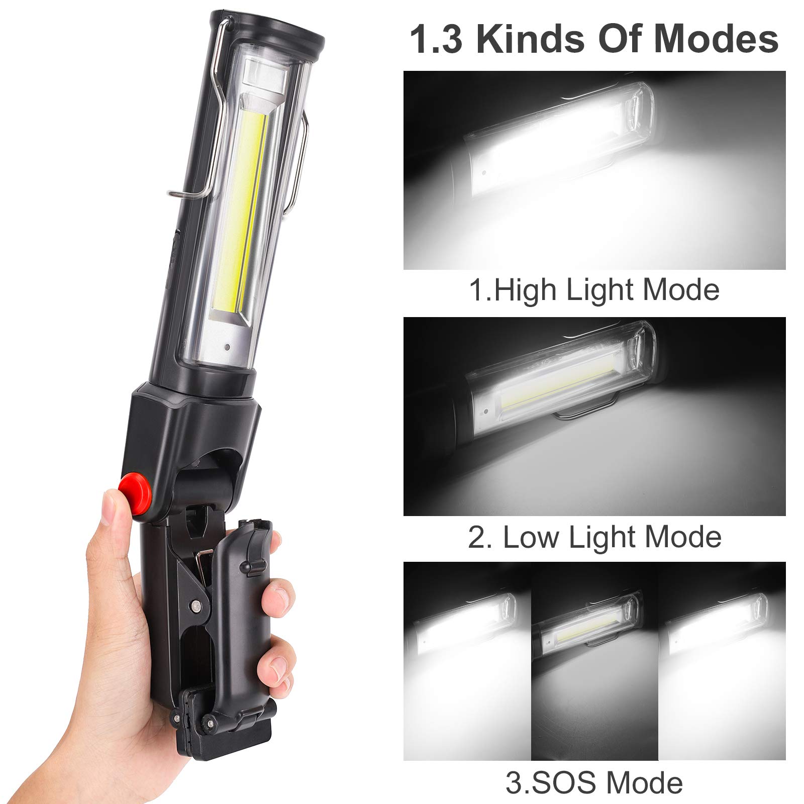 Lampe Frontale De Travail LED Rechargeable MXLEGNT - 3 Températures De Couleur (2700K-6500K) - Magnétique - Pour Détail Auto, Bricolage