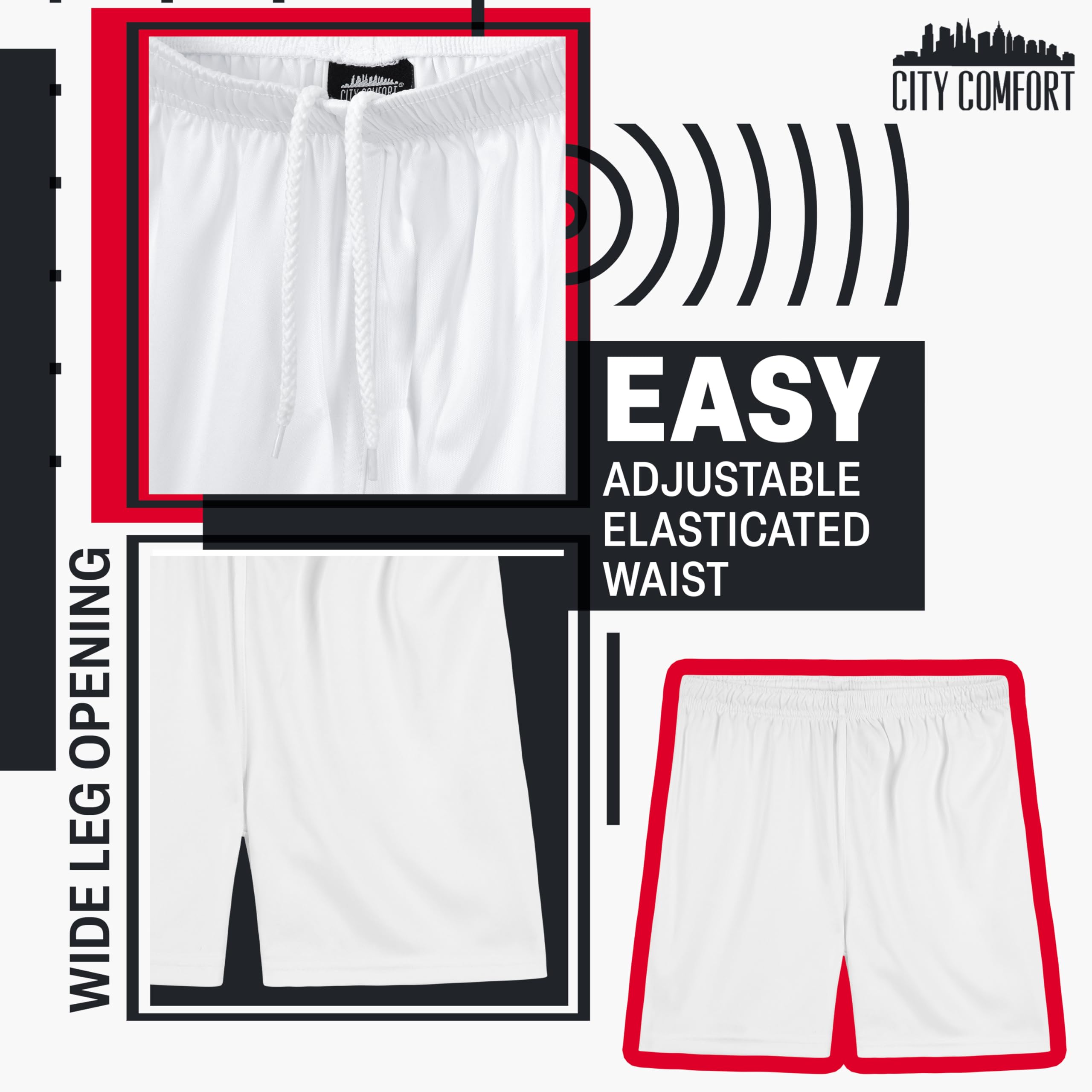 CityComfort Pantalón Corto Niño Deporte, Short Deportivo Niño Niña Escolar 4-14 Años