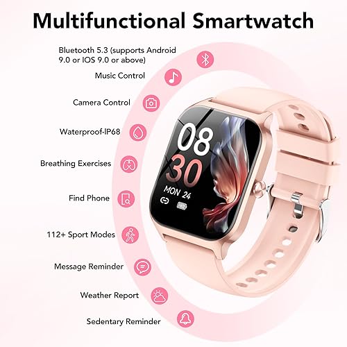 Miniatura 7 de CASCHO Relojes inteligentes para mujer, reloj inteligente HD de 1.85 pulgadas con más de 120 modos deportivosfrecuencia cardíacamonitor de sueño,