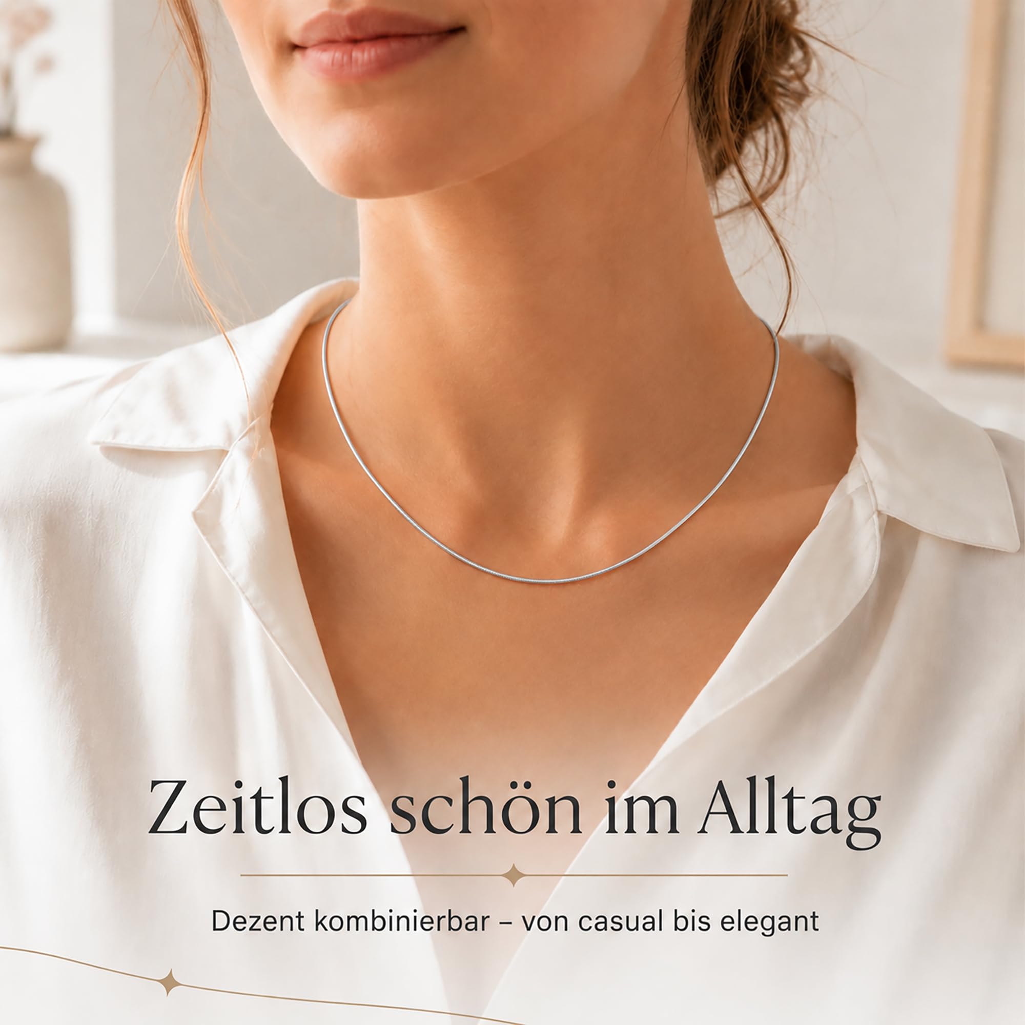 Schlangenkette 925 Silber Kette Damen Halskette 1 mm 101021-0 | feine Silberkette in den Längen 42 45 50 60 70 80 90 cm verfügbar