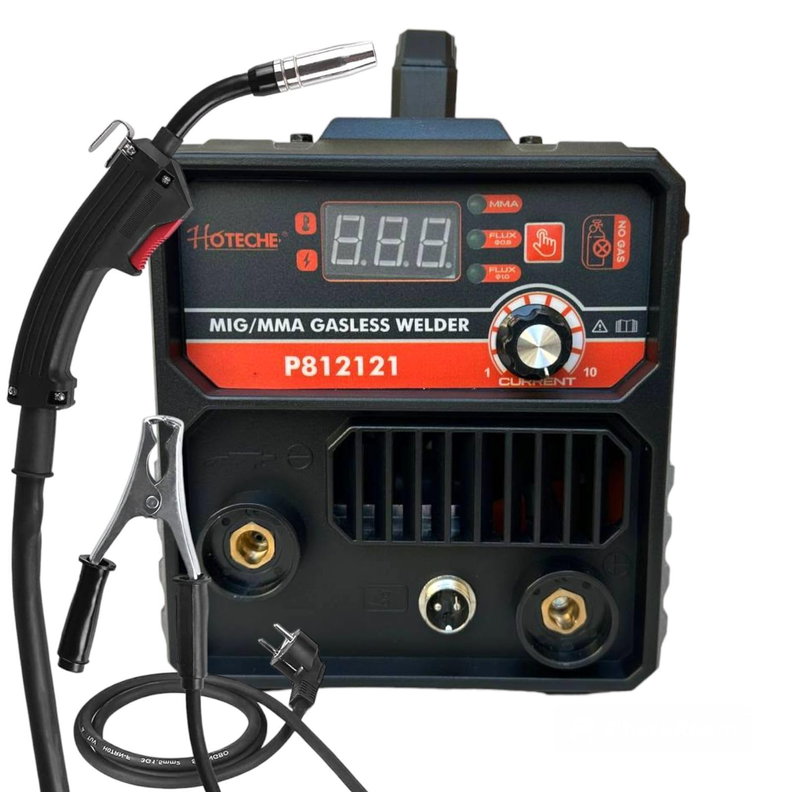 Saldatrice Multifunzione IGBT Inverter MMA + MIG Filo Continuo NO GAS 400A con Display Digitale Ventola di Raffreddamento Saldatrice Portatile Saldatura MIG MMA include Maschera, Torcia e Bobina