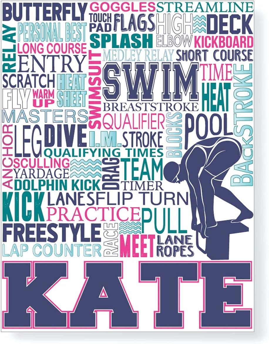 PrintChicks- Swim Personalized Print - Swimming Wall Decor Poster Team Gift SHIPS 1-2 DAYS ARRIVES BEFORE CHRISTMAS!