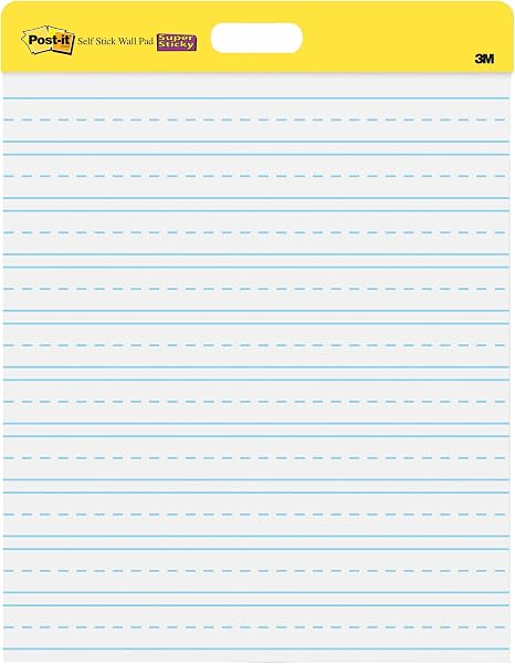 Post-it Easel Pad, 20 in x 23 in, White w/Lines, 20 Sheets/Pad, 2 Pads, Mounts with Command Strips Included