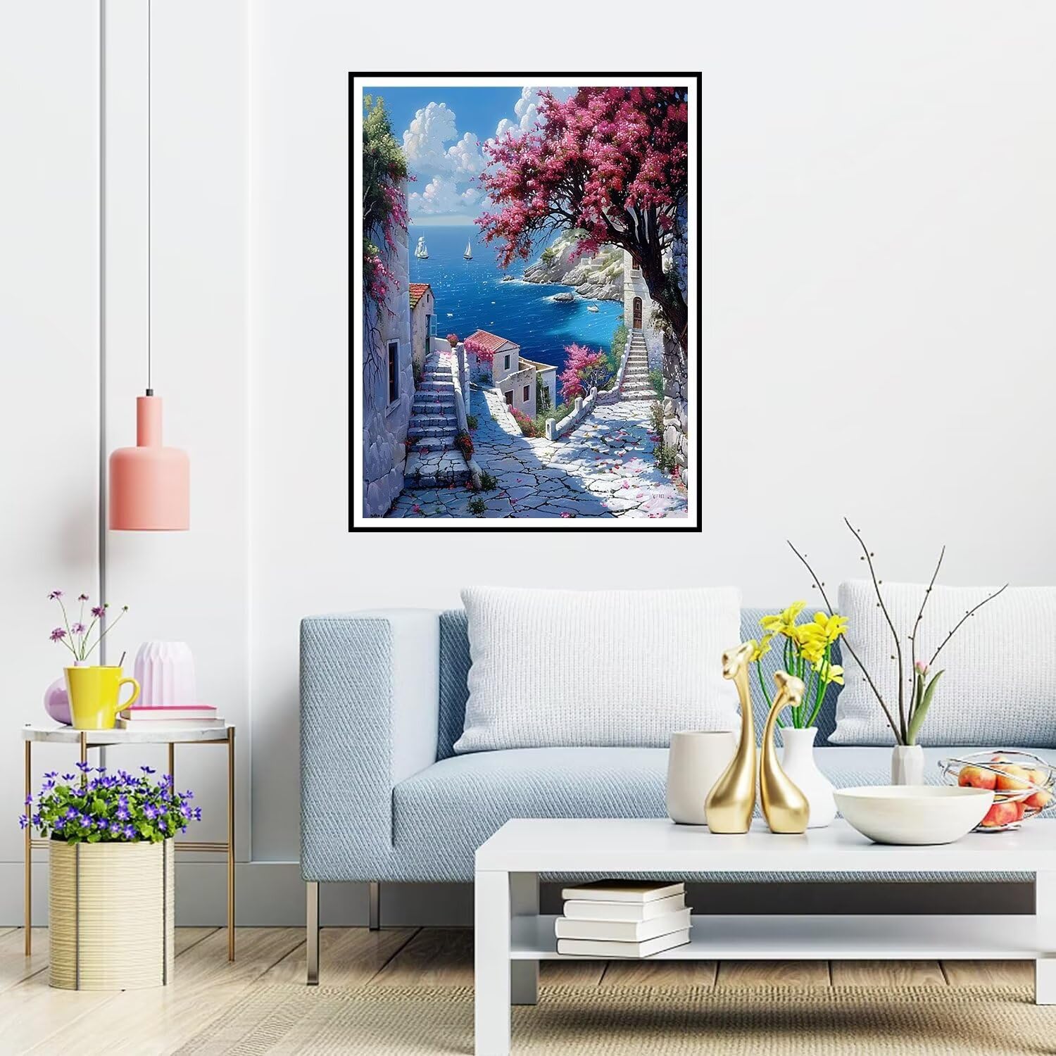 TDFERAN /30 x 40 cm 4 Set Diamond Painting Paesaggi Città Rosa, Pittura