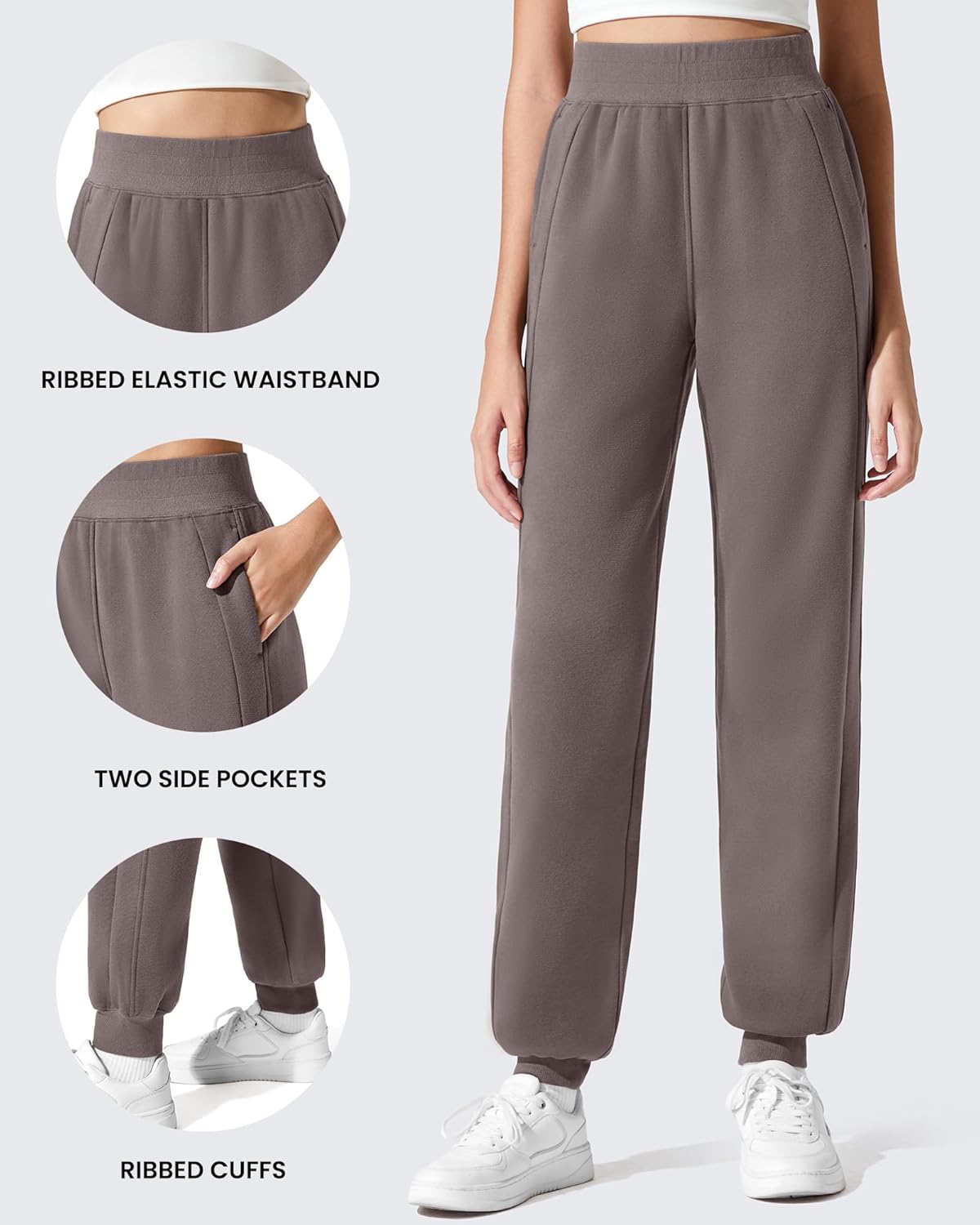 G4Free Flurrylux Cotton Fleece Lined Joggers for Women High Waist Sweatpants Winter Pants Warm Casual Lounge Workout - Image 5