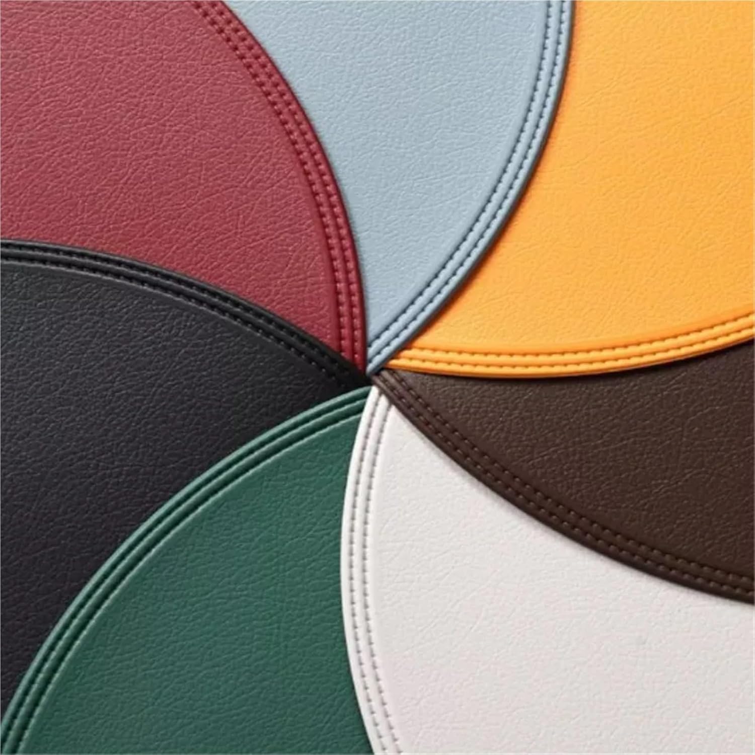 Black Round Kitchen Table Mats Non-Slip Waterproof Washable Outdoor Placemats Plate Mats for Table Decorations(YB Grey,Round 38cm 10pcs)