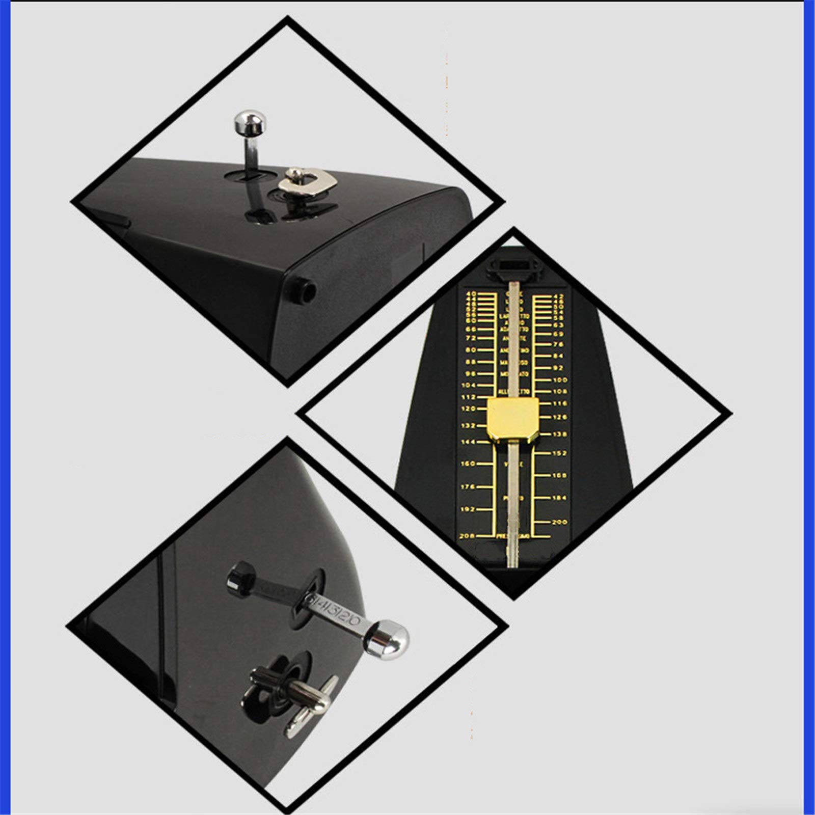 Mechaniczny metronom, Wysoki dźwięk Wysoka precyzja Brak konieczności używania baterii Pianino Mechaniczny metronom Gitara, skrzypce, perkusja i inne instrumenty Głośny dźwięk Tempo(Unique Colour)