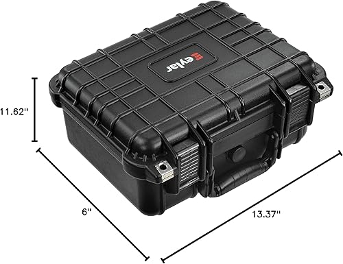 Miniatura 7 de Eylar Estuche rígido táctico para pistola a prueba de agua y golpes con espuma aprobada por la TSA de 13.37 pulgadas, 11.62 pulgadas, 6 pulgadas,