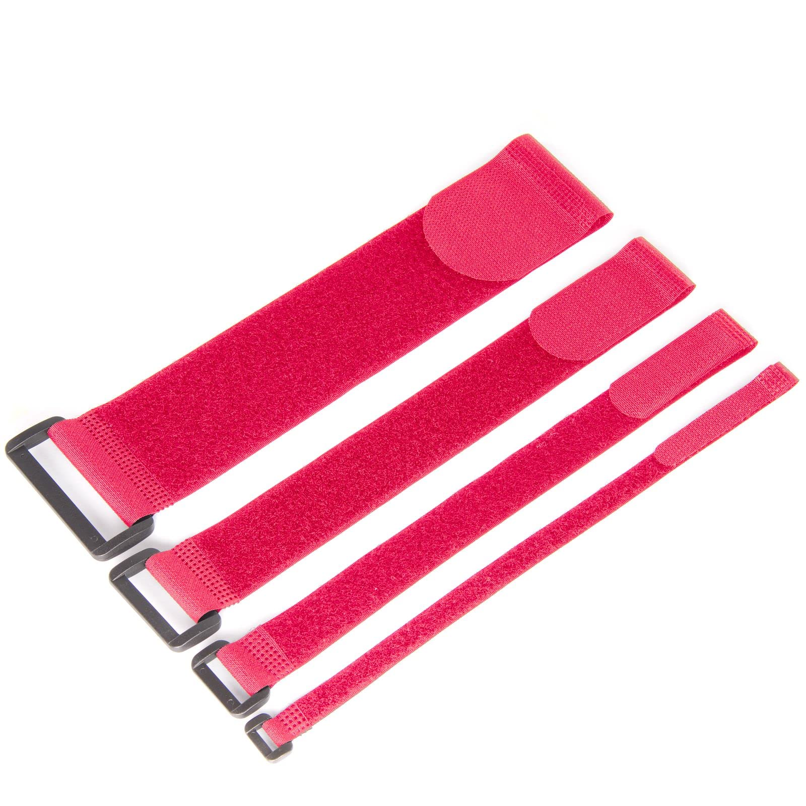 Schlauchland 100x Kabelbinder Klett rot 2x15 cm *** Klettverschluss *** Große Auswahl 1/2/3/5cm ** 10-300cm ** 5 Farben ** 1/10/100er Packs