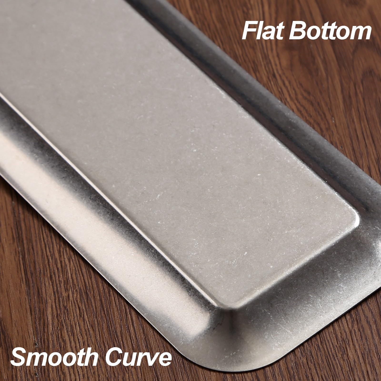 Bandejas Acero Inoxidable, Bandejas Decorativas para Servir Comida para Servir Alimentos, Plantas en Maceta, Joyas y Entradas(Silver,60x12.5 cm/24x5 in)