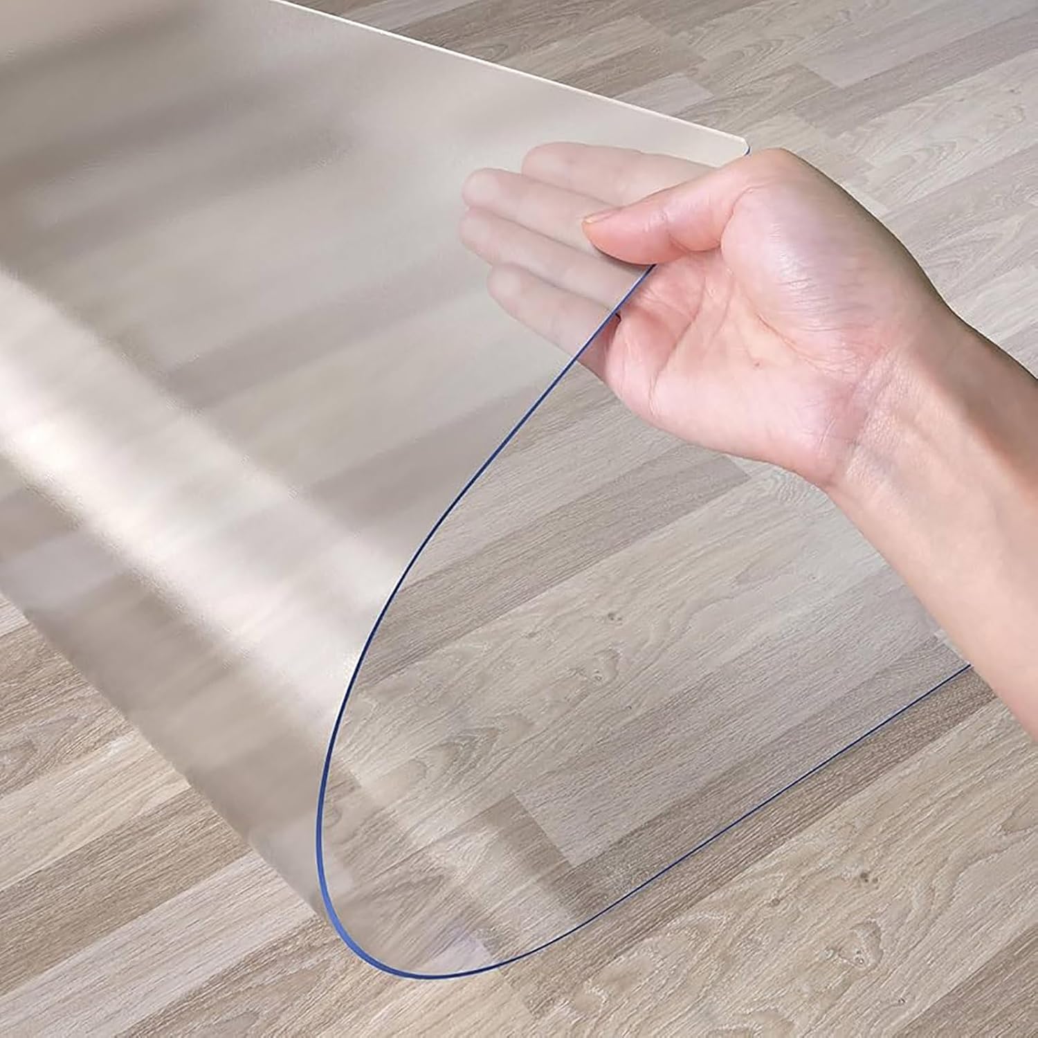 2mm Thick Clear Plastic Table Cover Protector, Office Chair Mat for Hardwood Floor, PVC Floor Protector Mat for Home, Desk Chair Mats, Waterproof Clear Table Protector for Dining Tables(16"x52")