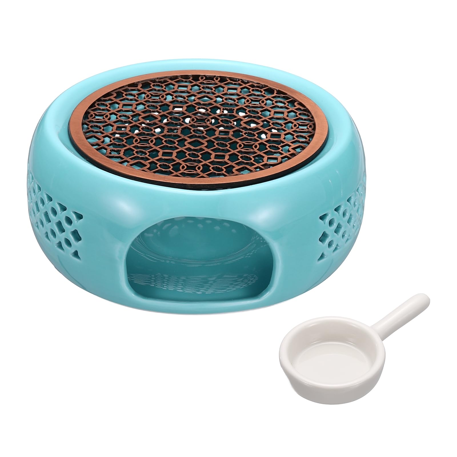 Calentador de té de cerámica con almohadilla de aleación para calentar café y agua