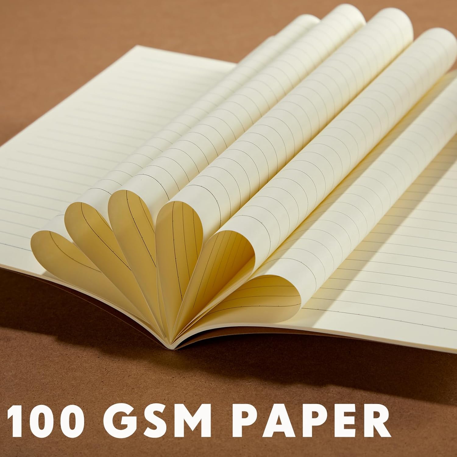 Sepamoon 150 Pack Kraft Notebook Journals 5.82 Inch x 4.13 Inch A6 Softcover Notebooks Bulk for Kids Student Writing Sketch Travel Journal Office Notepad with 48 Pages 24 Sheets, Lined(Dark Brown)