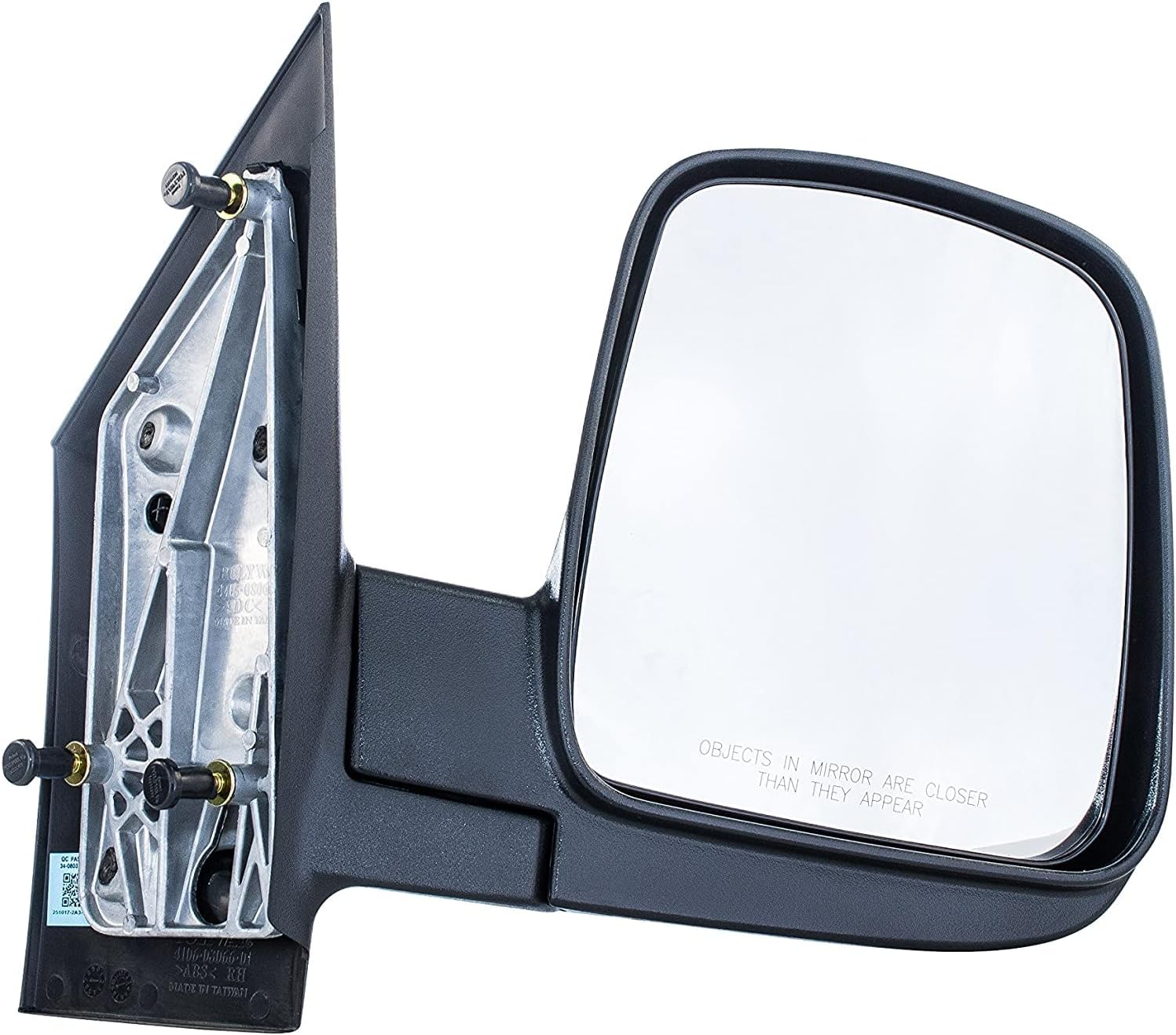 Right Passenger Side Door Mirror for Chevy Express GMC Savana Textured Non-Heated Manual Folding (2003 2004 2005 2006 2007 2008 2009 2010 2011 2012 2013 2014 2015 2016 2017) - GM1321284