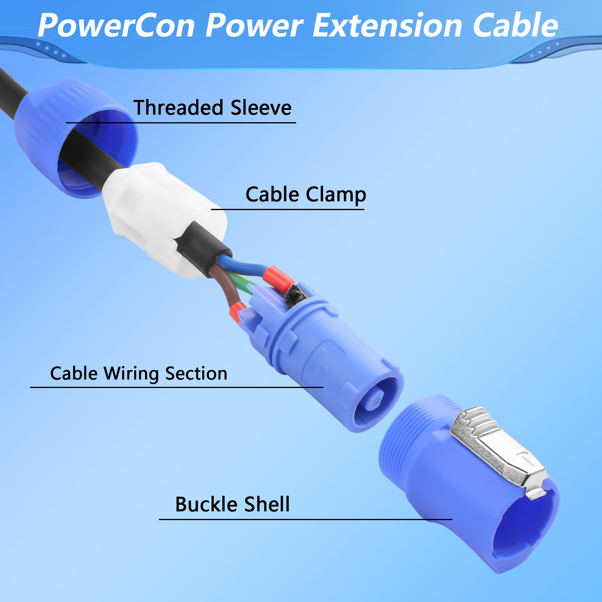 NWP Cavo di prolunga 3 m powerCON True1 TOP maschio a powerCON True1 TOP femmina – 3 x 1,5 mm2 – Tubo in gomma – Cavo sinistro NWP Cavo di prolunga 3 m powerCON True1 TOP maschio a powerCON True1 TOP femmina – 3 x 1,5 mm2 – Tubo in gomma – Cavo sinistro