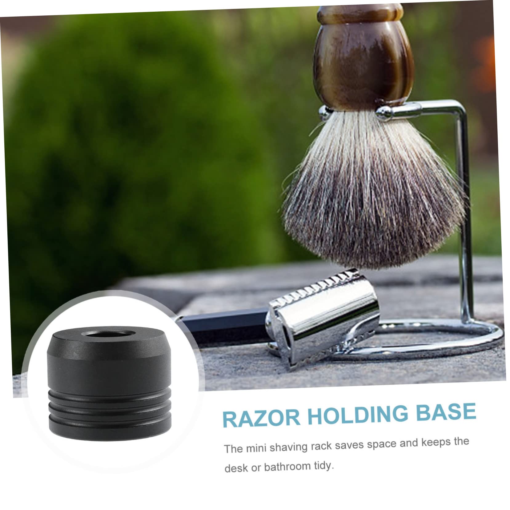 BESTYASH 1pc Portable Aluminum Alloy Razor Holder Stand Practical Razor Storage Base for Convenient Organization Bathroom Kitchen Dressing Table