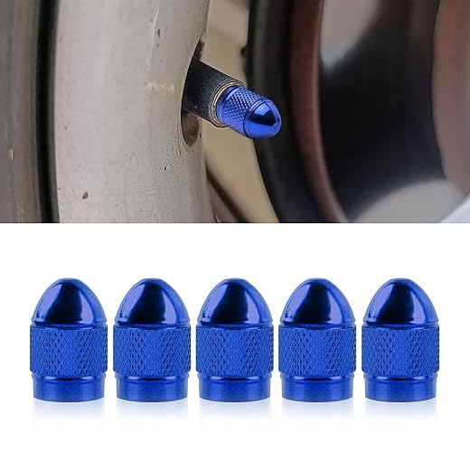 5 Pcs Car Tire Valve Stem Caps, Bullet Style Polished Aluminum Tire Valve Stem Caps, Universal for Car Truck Motorcycle SUV and Bike (Orange1)