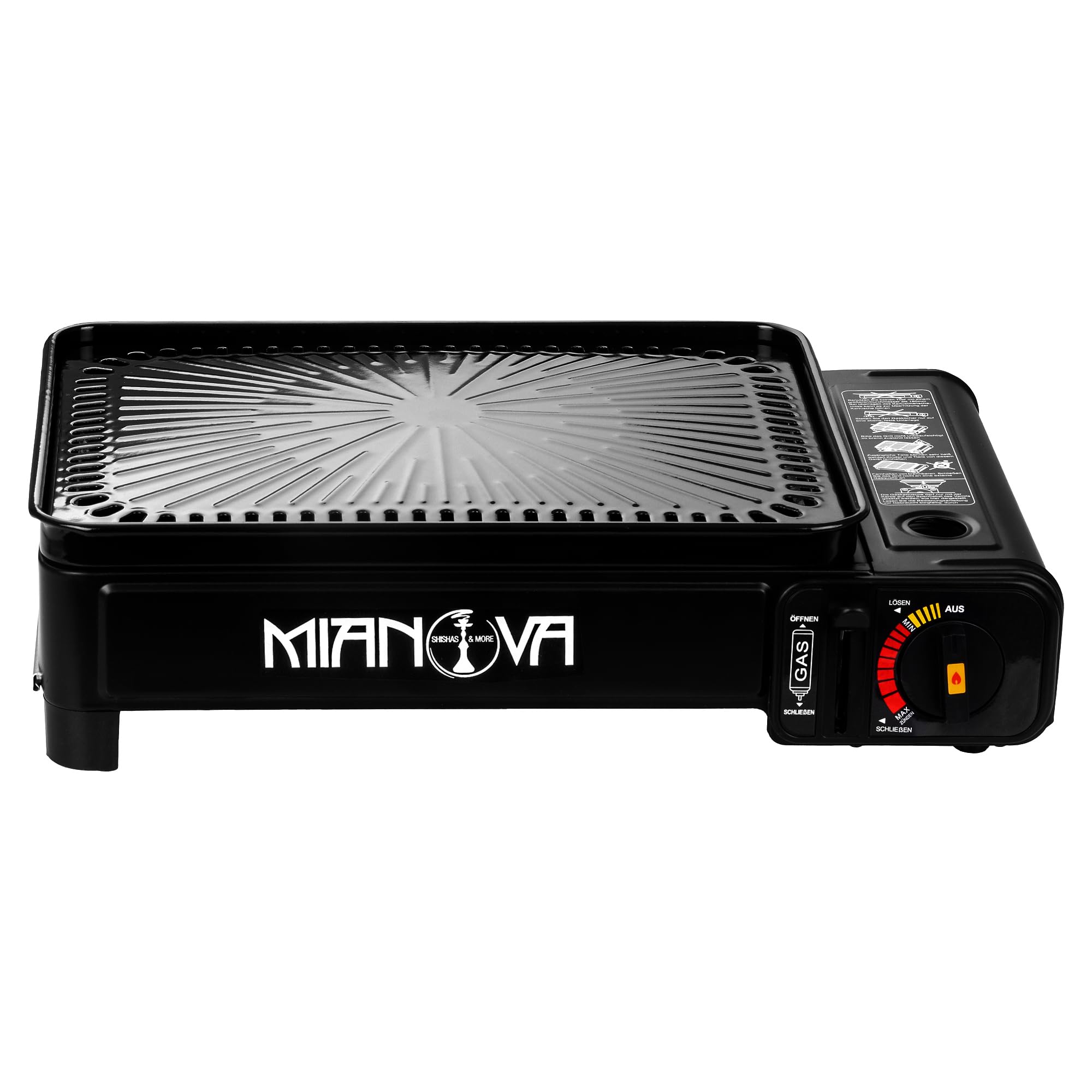 Taffstyle Gas Campingkocher Gaskocher Outdoor BBQ Tisch Grill Platte Notfallkocher Camping Herd 1 Flammig mit Koffer Barbecue Tischgrill Grillplatte für Gaskartuschen Gasflaschen Schwarz