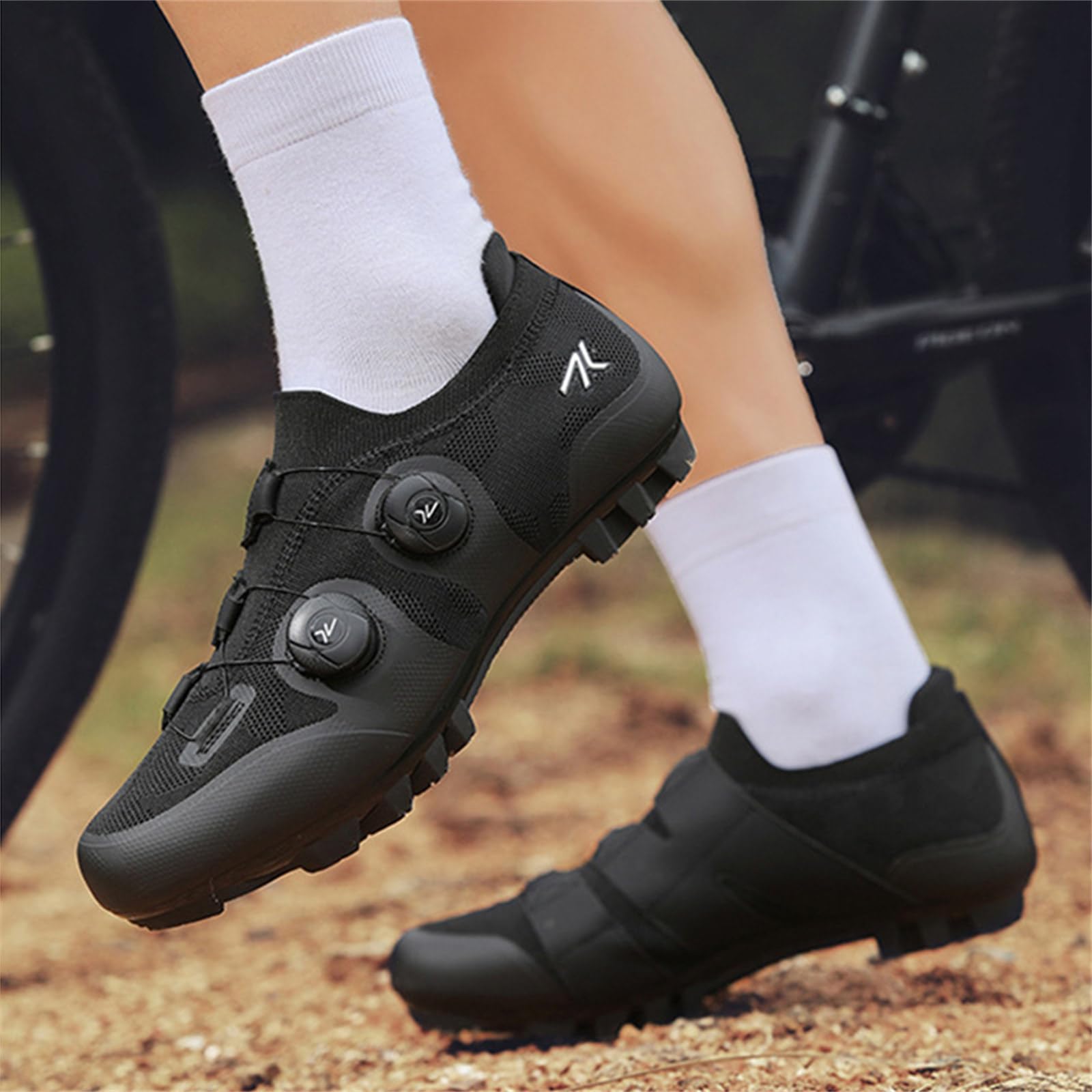 Hixingo Zapatilla de Ciclismo MTB Hombre Mujer, Compatibles SPD Lock System Zapatos Bicicleta Montaña Exterior, Unisex Zapatillas de Ciclismo Antideslizante Respirables Adulto