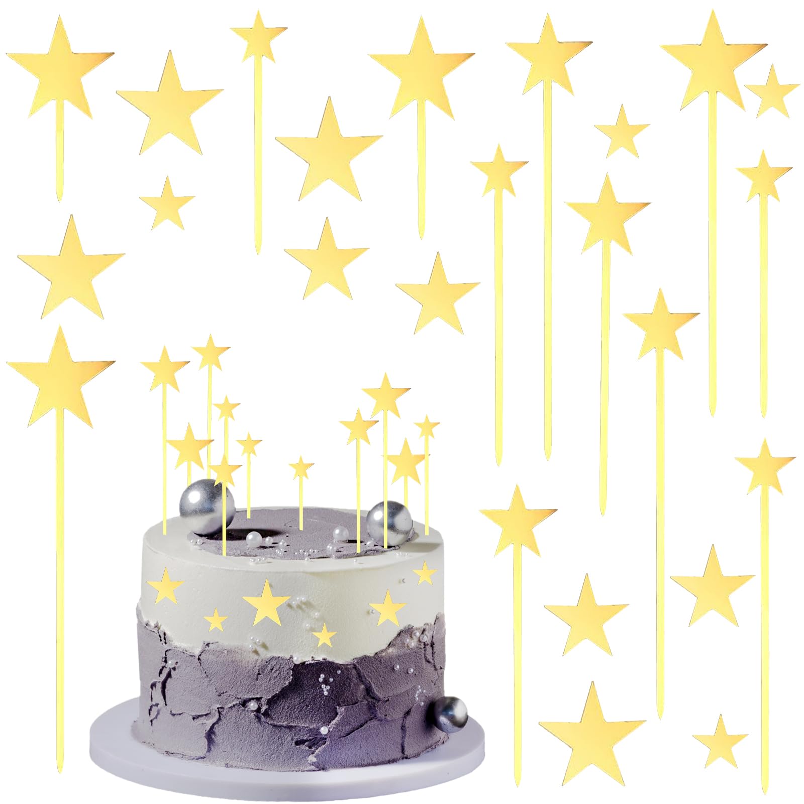 Decorazione Torta Stelle Topper Per Torta A Stella Con Glitter - 5 Pezzi Per  Cupcake, Matrimoni, Compleanni, Sicuro E Decorativo Decorazione Cupcake  Compleanno, image size:1600x1600
