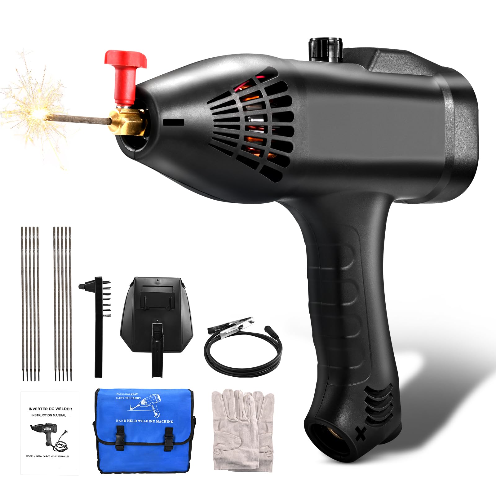 Soldadora Portátil, 3000 W, 220 V, Arco, Inversor IGBT con Pantalla LCD Digital, Ajustable de 20 a 251 A para Metalurgia