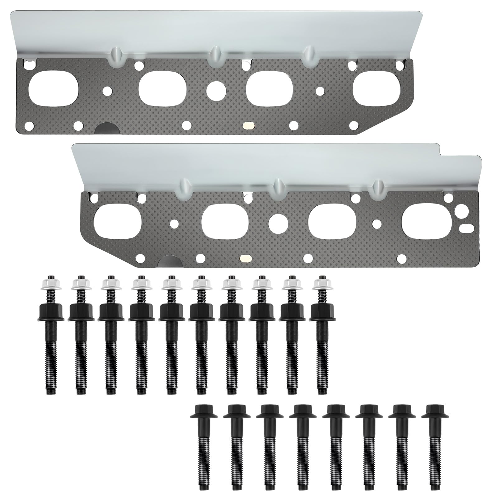 Exhaust Manifold Gasket Set with Bolts and Studs Exhaust Manifold Hardware Gasket Kit Compatible with Ram 5.7l with Bolt Studsv8 2009-2020 1500 2500 3500 Engines(Complete Left + Right)