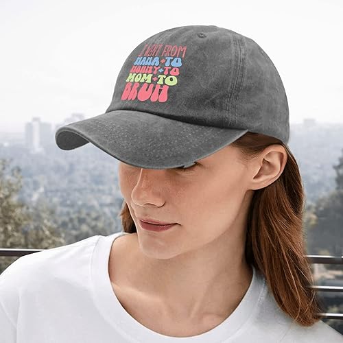 Miniatura 5 de devor Gorra de béisbol con texto en inglés "I Went from Mama to Mommy to Mom to Mom to Bruh Dad Hats, Graphic Dad Hats for Men