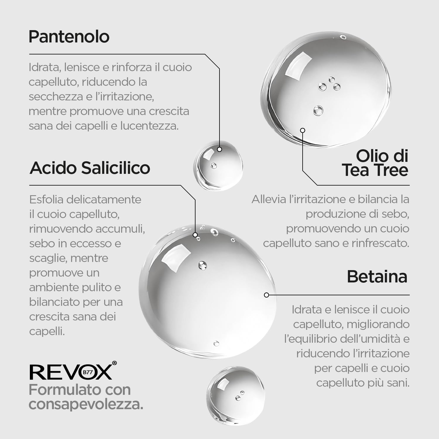REVOX B77 - Just Acido Salicilico 2% per Cuoio Capelluto, 30 ml, Siero Acido Salicilico, Esfolia e Purifica, Controlla Eccesso Sebo, Idrata e Lenisce Cuoio Capelluto Irritato, Crescita Sana Capelli
