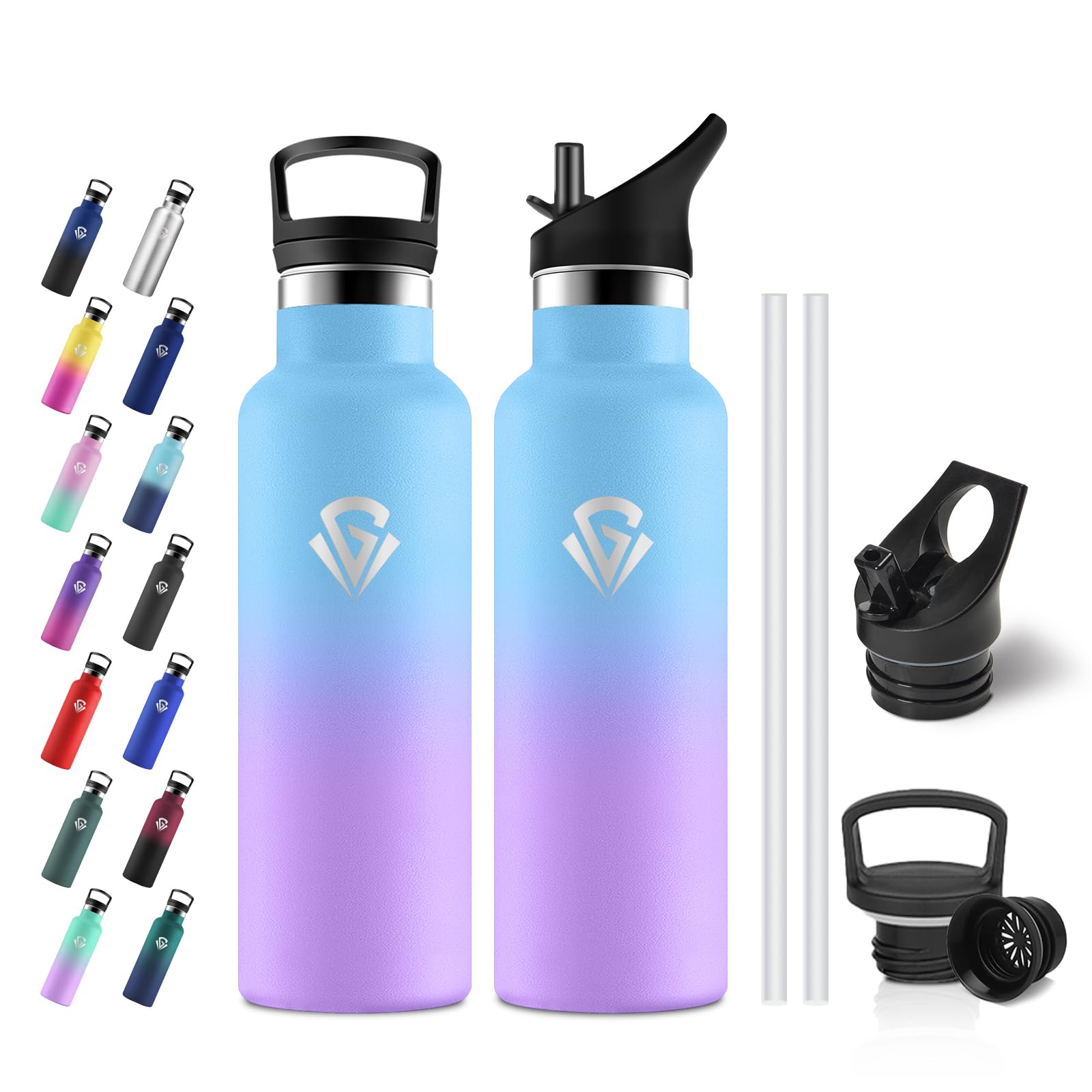 JAPORIA 500ml Thermal Water Bottle, BPA Free Water Bottle, Drinking Bottle with Straw, Double Walled Thermal Insulation for Schools, Travel, Offices