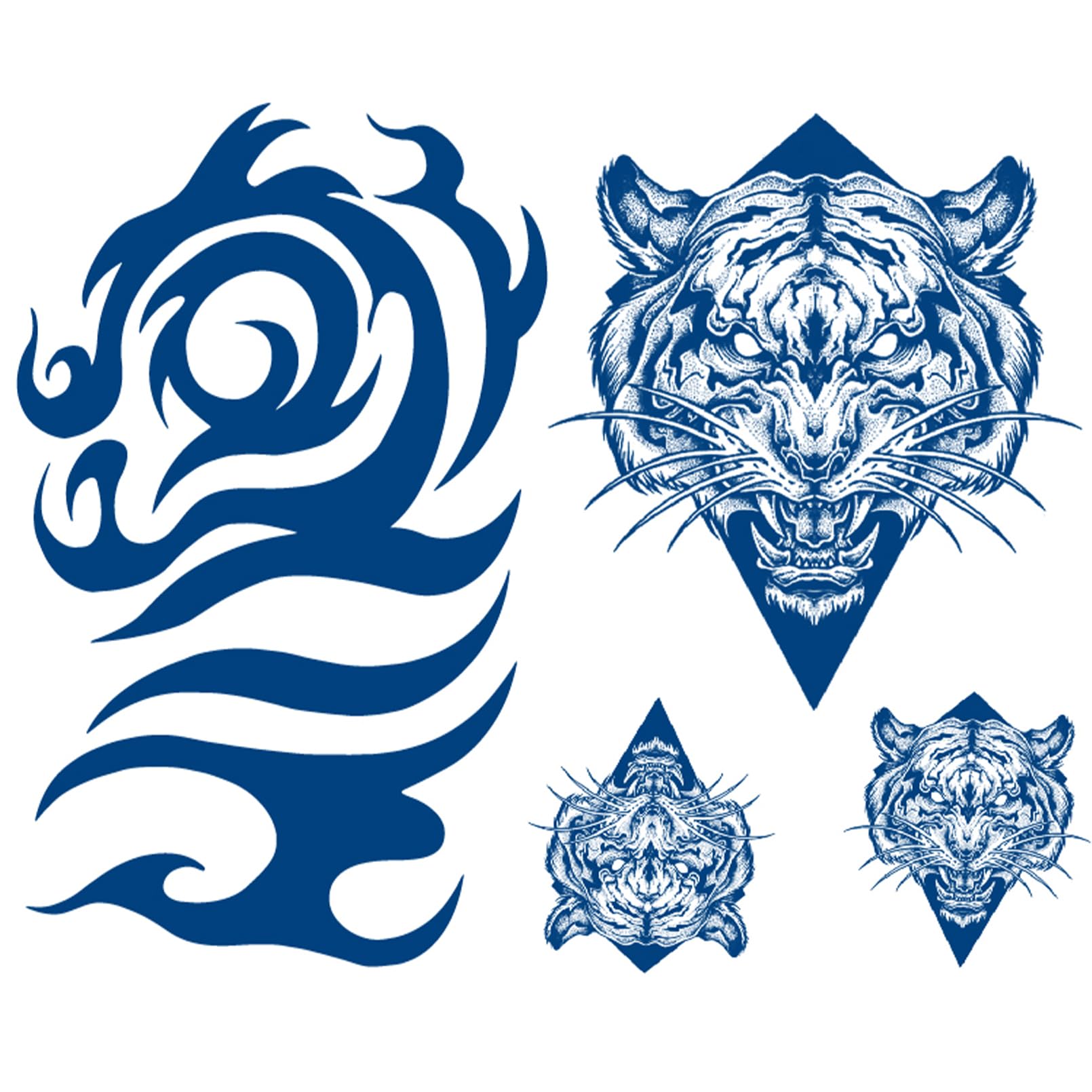 Aresvns Realistic Temporary Tattoos for Women & Girls,Premium Semi-Permanent Tattoo Waterproof & Long-Lasting,2 Weeks Tattoos,Lifelike Fake Tattoo Stickers Dark Blue