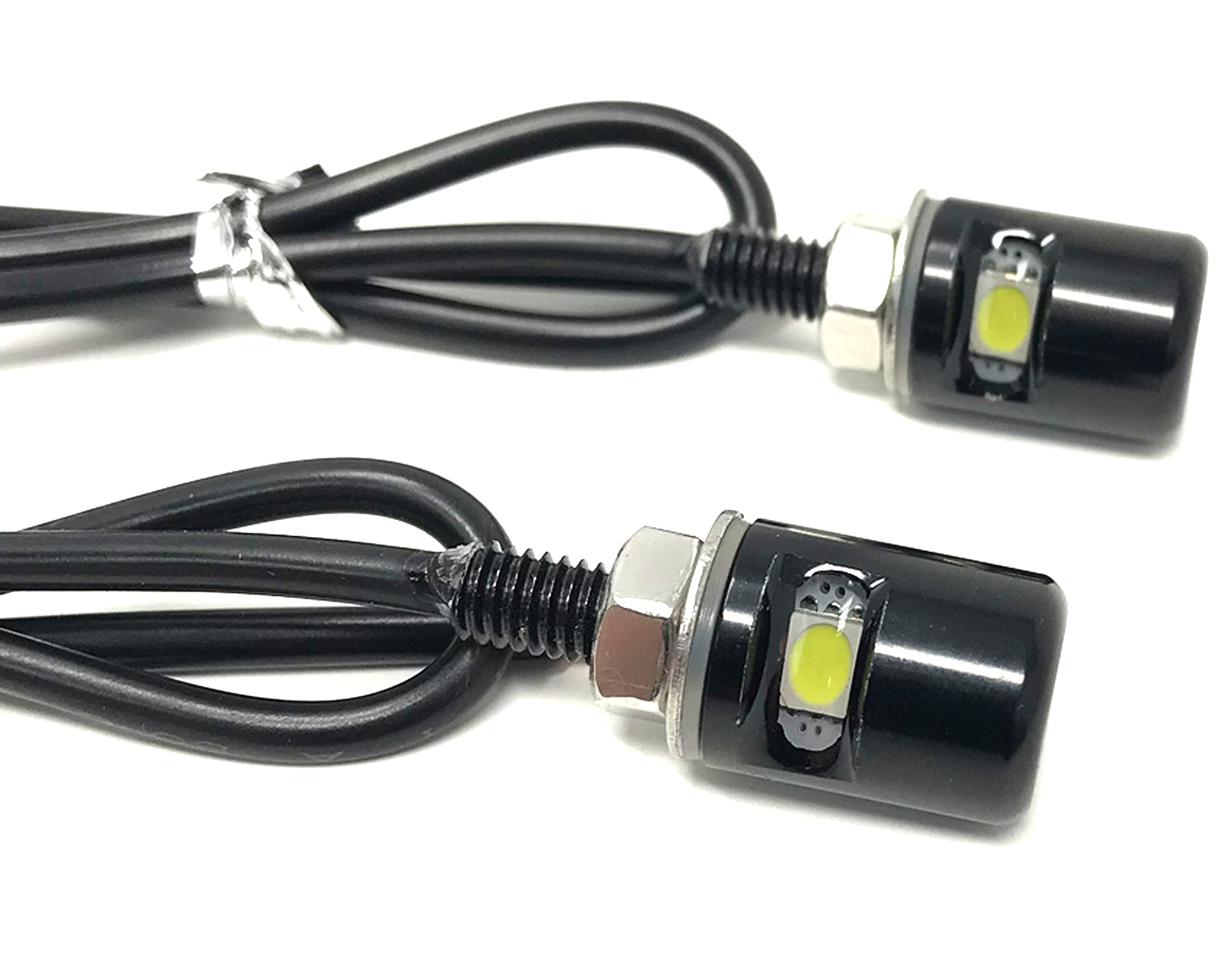 Alchemy Parts Moto Boulon Feux pour Plaque Immatriculation Plaque Immatriculation - LED - Noir