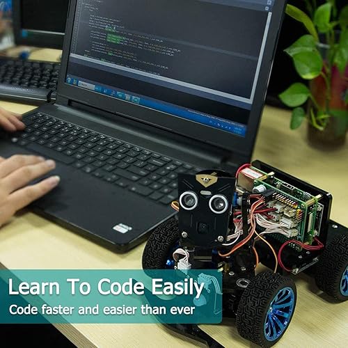 Miniatura 5 de Mars Rover PiCar-B Robot Car Kit para Raspberry Pi 4 3 Modelo B+ B 2B, robot inteligente GITSEE con reconocimiento de voz, seguimiento de objetivos