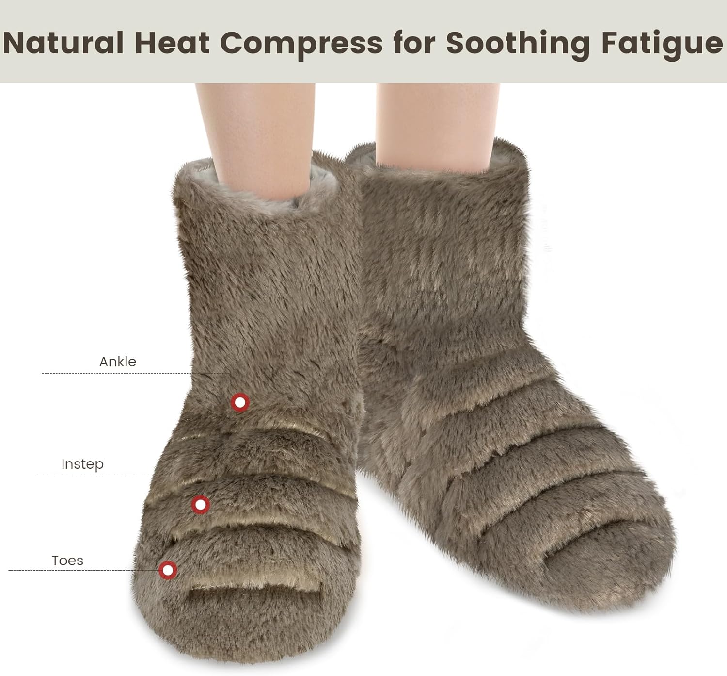 Microwavable Booties and Feet Warmers for Discomfort Reduction, Feet Warmer for Reduce Aching, Heated Boots, Microwavable Boots for Soothing Fatigue, Foot Warmer Microwave Booties for Elderly, L