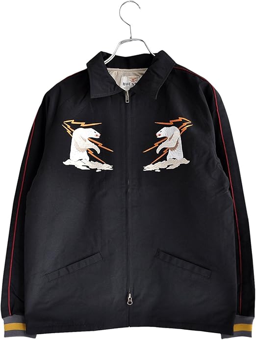 Amazon ヒューストン Houston 刺繍 スカ コーチジャケット アラスカ ブラック M コート ジャケット 通販