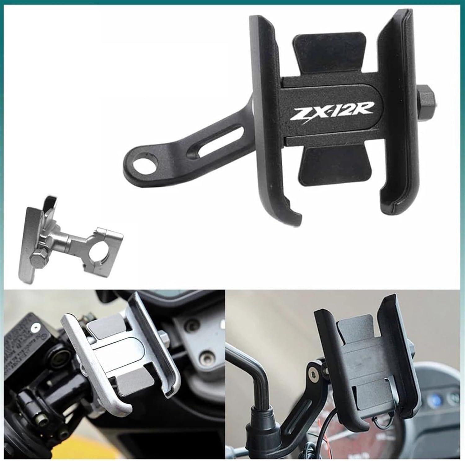 カワサキの場合 忍者の場合 ZX12R ZX-12R オートバイハンドルバー携帯