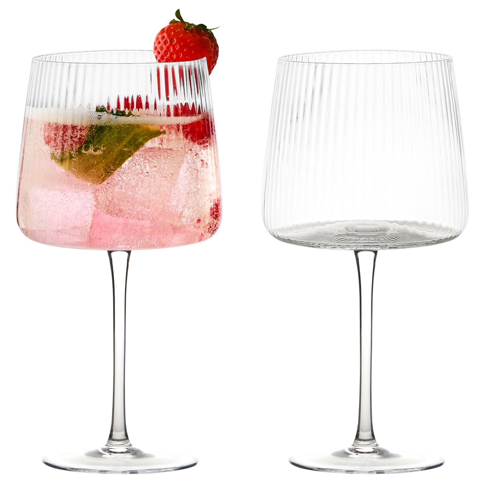 Anton Studio Designs Empire Handmade Gin Glasses for Wine, Cocktails, or Water - 700 ml - Clear - Set of 2 Elegant Cocktail Glasses — image 1